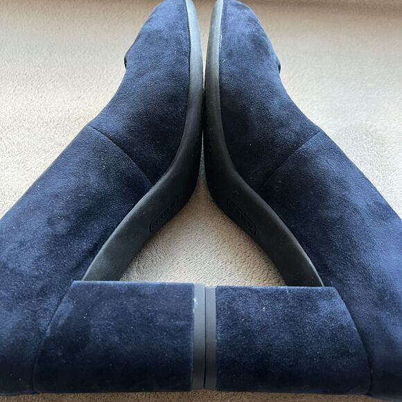 ABEO Tempo Navy Blue Suede Block Heel Classic Pumps Minimalist Women’s 9 - Picture 5 of 15